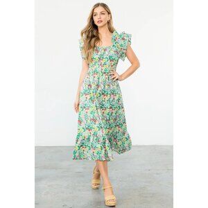 NWT THML Floral Midi Dress Wedding Gues